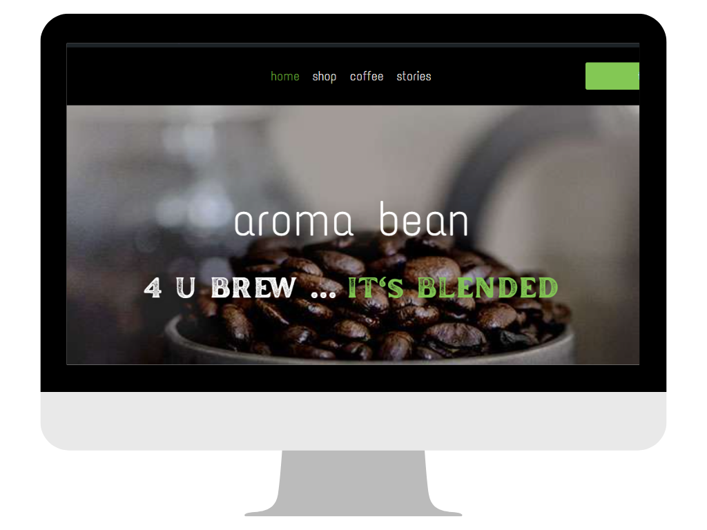 aroma bean locally blended coffee ecommerce website